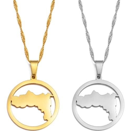 Anniyo Tigray State Ethiopia Pendant Chain Necklaces Gold/Silver Color African Jewelry for Women Girls #251621