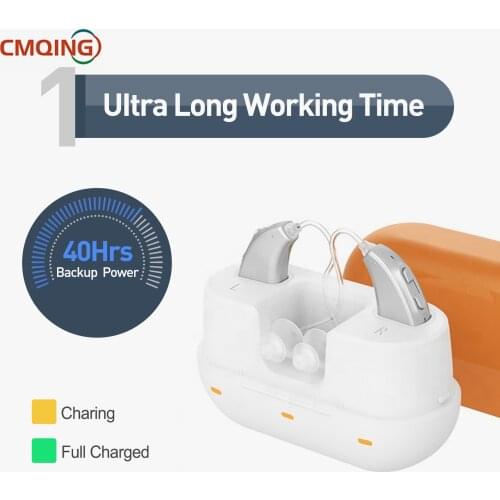 A Pair Rechargeable Hearing Aids Invisible Hearing Care10 Channels Full Digital Ear Amplifier For Deaf Mini Portable Hearing Aid