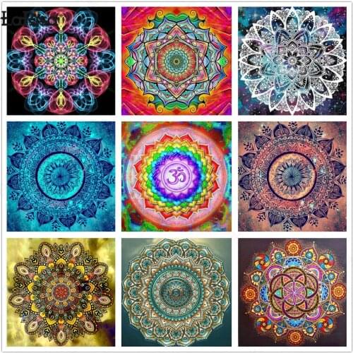 Full Square Diamond Painting Flower Mandala 5D DIY Diamond Embroidery Art Kit Gifts Home Decor Islam Religious Diamond Painting