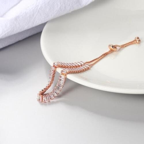 Hot Women Anklet Bracelet Rhinestone Square Zircon Bracelet Anklet Hand Ornaments Shiny Wedding Party Beach Quality Jewelry Gift