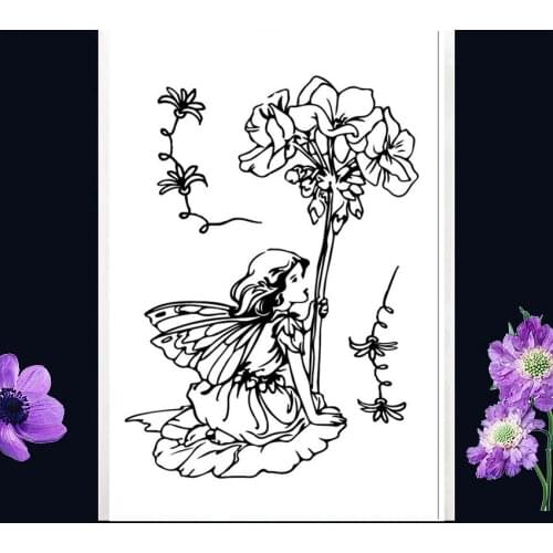 9*6CM Flower Elf Transparent Clear Stamps / Silicone Seals Roller Stamp For DIY Scrapbooking Photo Album/Card Making