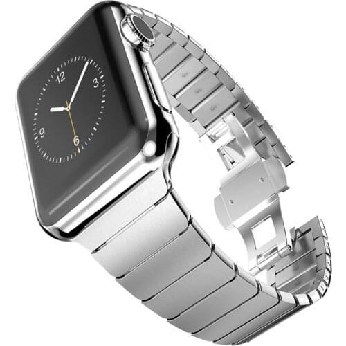 For Apple Watch Band Stainless Steel Watch Strap Apple Watch 6 5 4 3 2 1 SE Metal Butterfly Buckle Bracelet for iWatch 44MM 40MM