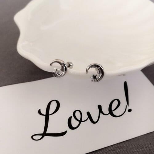 1PC Helix Piercing Ear Studs 16G Moon Star Earring Conch Tragus Daith Cartilage Sung Earrings Body Jewelry