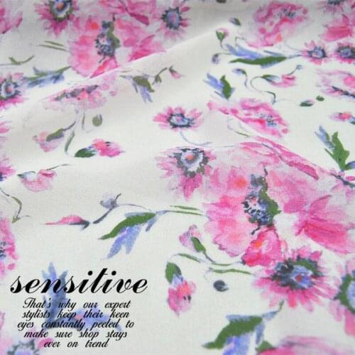 Silk Georgette Chiffon Fabric Dress 12 momme Beige Plain Elegant Flower Thin Skirt Shirt DIY Patchwork Tissue