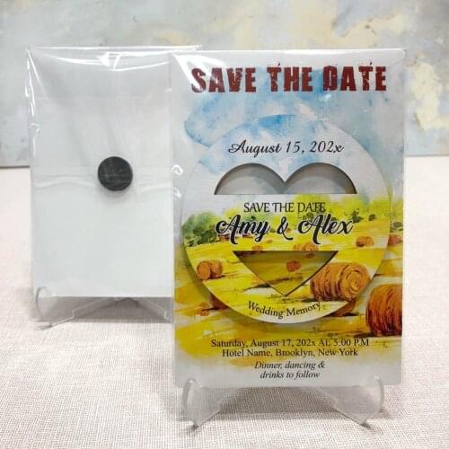 Save date invitation card magnet wedding, engagement 20 pcs