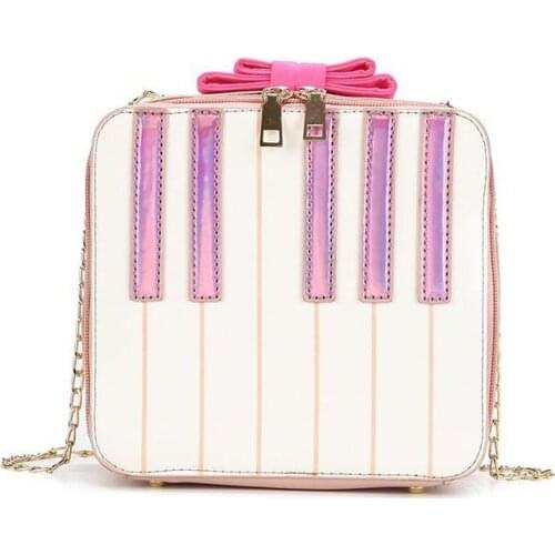 Piano Shape Chain Shoulder Bag Square Crossbody Bag for Women 2021 Fashion Purses and Handbags Party Clutch Bag GIrls Pu Leather