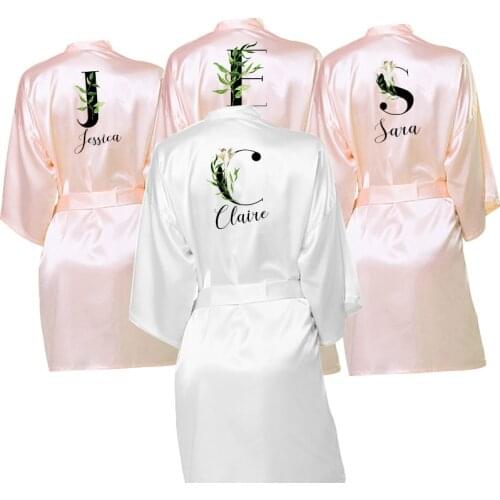 Wedding Dressing Gown Personalised BRIDE&Bridesmaid Satin Robe 10colors Robes Custom Robes for Gifts Maid of Honor Bride Tribe