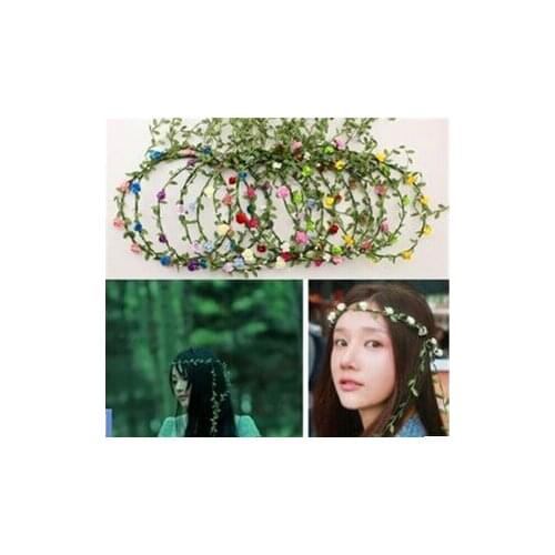Bohemian Style Wreath Flower Crown Wedding Garland Forehead Hair Head Band Beach Wreath