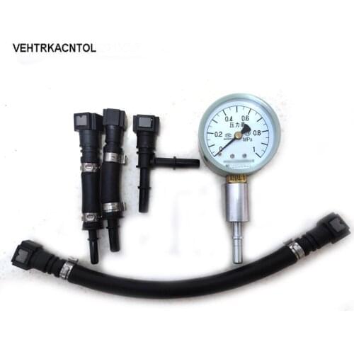 VEHTRKACNTOL Gasoline Electronic Fuel Injection Motorcycle Car Fuel Pressure Gauge Meter Tester With Fulle Connector