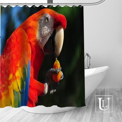 ShunQian Bird Funny Custom Shower Curtain Polyester Fabric Bath Screens Curtains For Bathroom 3D Waterproof Bath Curtain Hook