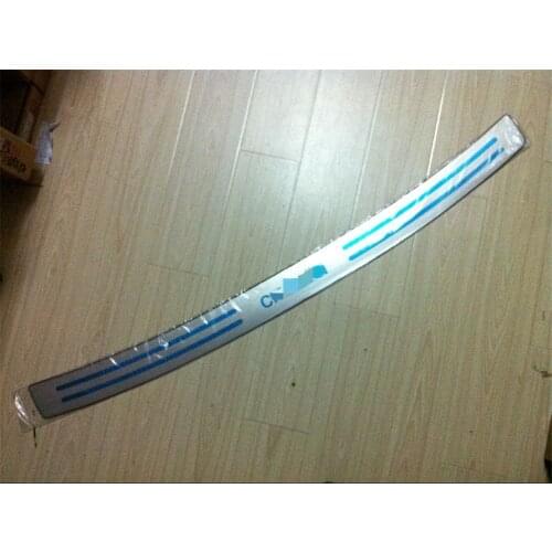 Stainless steel Protective Pad On Rear Trunk Trim Lid Threshold rear door sill For Citroen C-Quatre 2012-2014 hatchback version