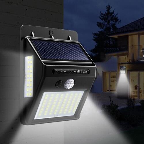 1-4pcs luz Solar Light 100 LED Light Outdoor Solar Lamp PIR Motion Sensor Wall Light Waterproof Solar Powered lights for Garden