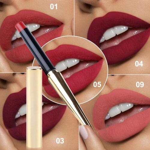 1Pc Multicolor Golden Bullet Shaped Lipstick Waterproof Matte Lipsticks Cosmetics Lip Gloss Sexy Cosmetic Lip Stick Beauty Tools