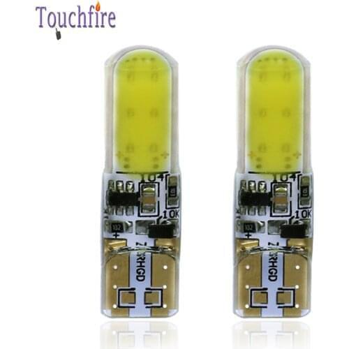 10PCS T10 194 W5W Strobe Car Bulb COB Silica gel 12 Smd Dome Side Interior lamp trunk White Blue Yellow Light 12V