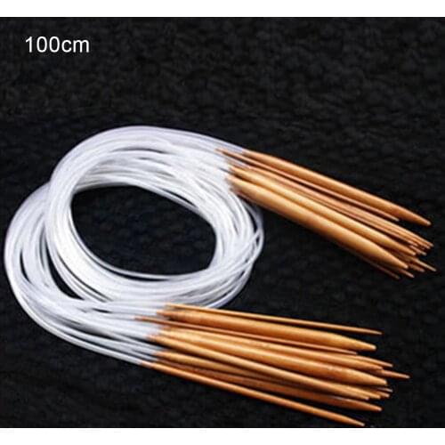 18pcs/set DIY Knitting Needles Multicolor tube 40-120cm Bamboo Circular Crochet Knitting Needles Set #2