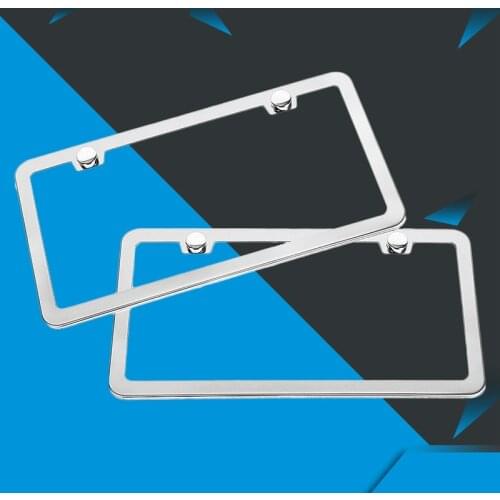 2pc/set US Stainless Steel License Plate Frame License Plate Frame Car License Plate Frame Silver 31x16cm