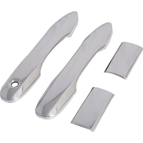 4Pcs Car Accssories Carbon Fiber Exterior Door Handle Cover ABS Decoration Protector Chrome Trim for Toyota HiAce 2019
