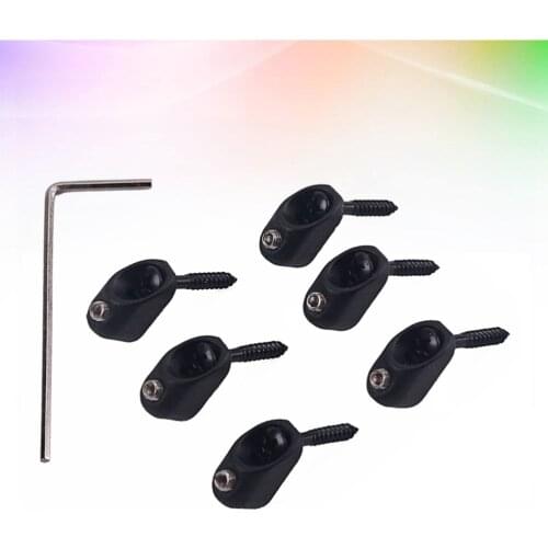 6pcs GA1118 Good Quality Guitar Parts Headless Electric Bass Guitar String Locking Nut Set with 1 Wrench 6 Screw Silver