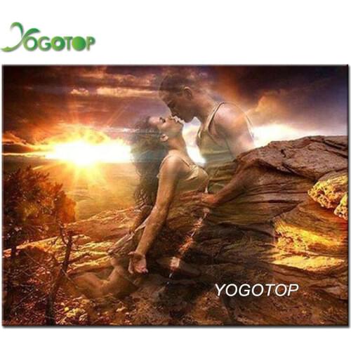 YOGOTOP Diamond Painting fantasy"Lovers kiss"5D DIY Square/Round Embroidery abstract Landscape Mosaic wedding gift YY276