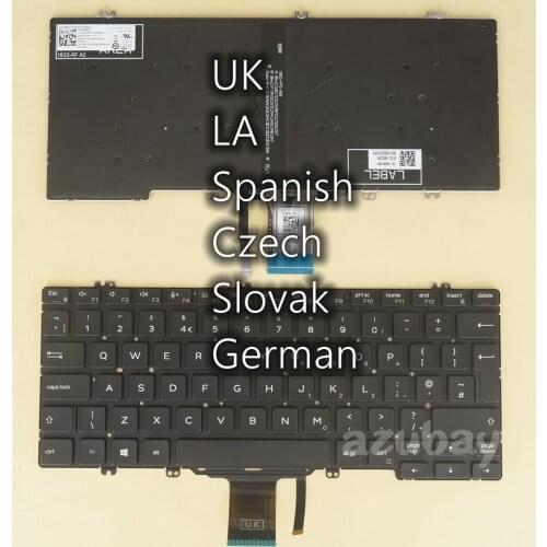 UK LA Spanish Czech Slovak German Keyboard for DELL Latitude 5300 2 in 1, 5300, 7300, 0666FG 0DTF98 0DCJ6K 062KCJ 07FYT7 Backlit