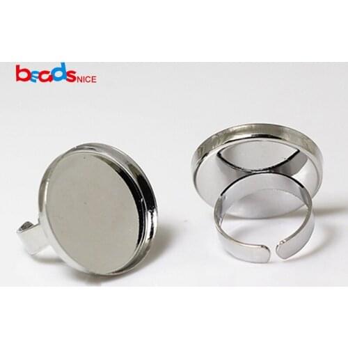 Beadsnice Wholesale Adjustable Ring Base Setting With 16mm Round Bezel Cameo Glass Cabochon Ring Base Blanks Setting ID3428