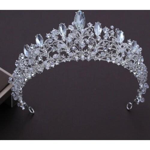 European style big crown headwear bride wedding tiara bridal makeup headdress princess baroque crown wedding hair accessories