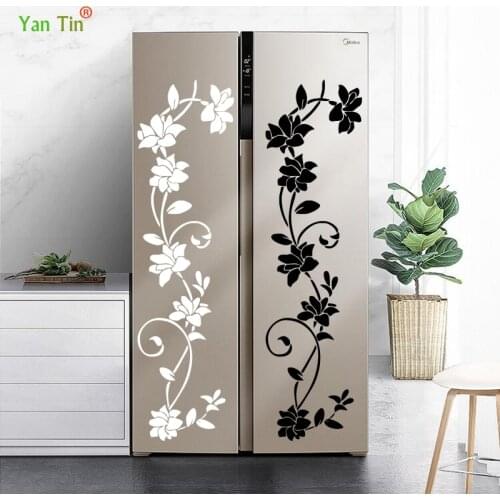 Flower Vine Wall Stickers Home Decor Living Room Fridge Window Glass Vertical Air Conditioner DIY Art Mural Flowers Wallpaper