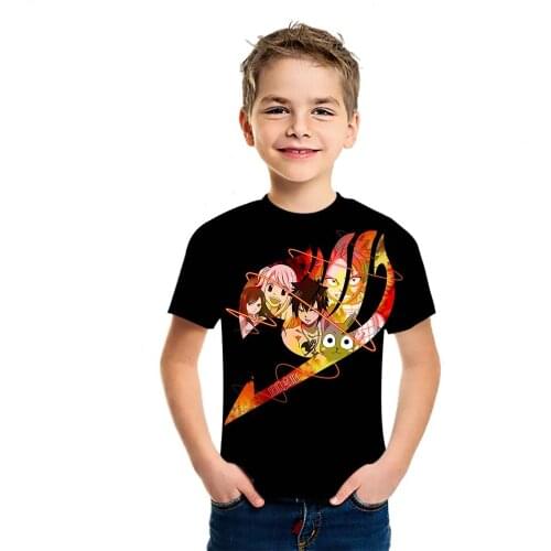 Fairy Tail Anime 2021 Childrens Summer T-Shirt European Fashion All Kinds Of Short Sleeve 3D Printed Casual Tee