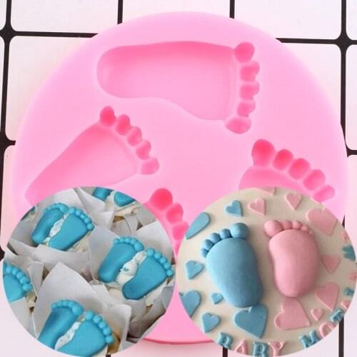 Baby Feet Silicone Mould Cake Decorating Tools Cupcake Topper Fondant Mold Cookie Baking Moulds Chocolate Gumpaste Molds