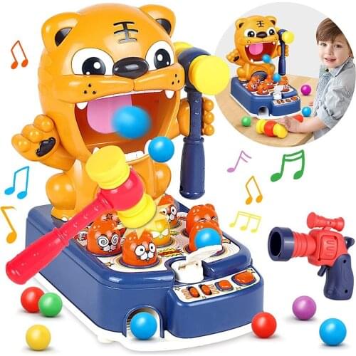 Kid Children Educational Toys Interactive Early Learning Pounding Puzzle Parent-child Game Cute Tiger Hammering Hamster Dropship