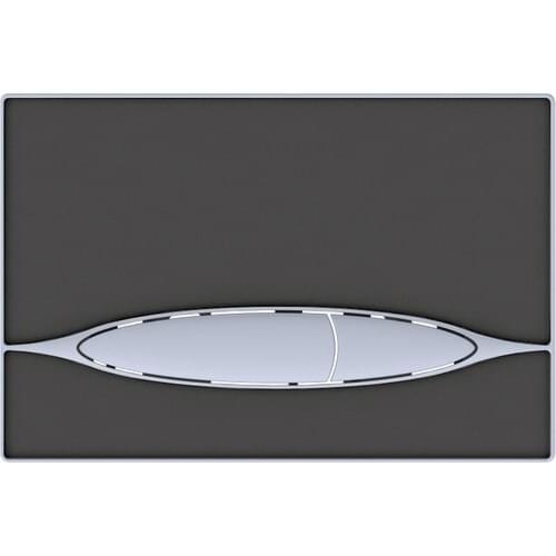 Bocchı Metauro Glass-Metal Ellipse Button Double Stage Anthracite Closet Push Button