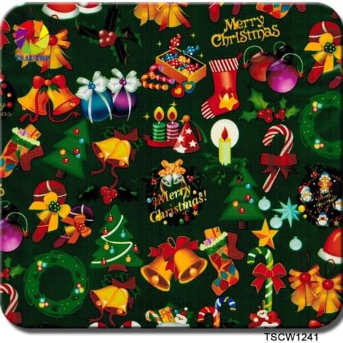 TSAUTOP 0.5m x 20m immersion printing films hydrographics video Christmas design decoration film WDF1241