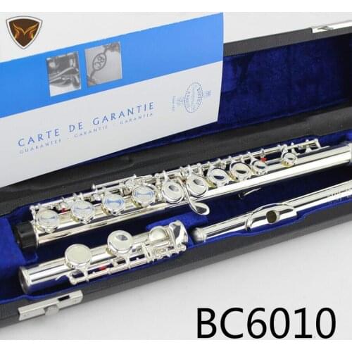 Hot Buffet Crampon & Cie APARIS Silver Plated Flute Instrument Model BC6010 16 Holes Closed Designs C Key Flutes With Case