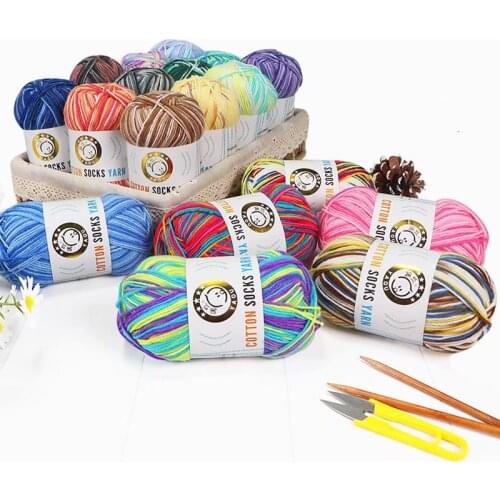 50g/PC Rainbow Yarn Cotton Yarn for Knitting Needlework Threads Crochet Yarn Cotton Blended Yarn