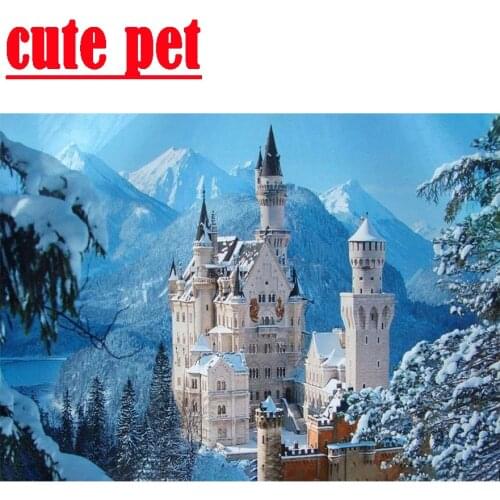 Swan castle diy architecture 3D5D diamond painting No Frame Decorative painting square drill round diamond Mosaic embroidery