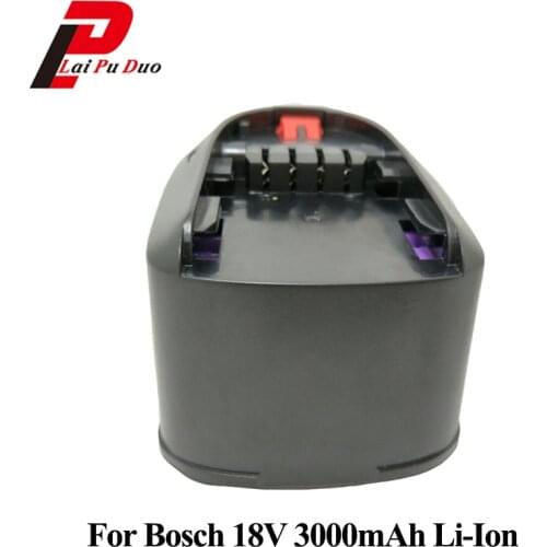 For Bosch 18V 3000mAh Li-Ion Rechargeable Battery For Bosch 3.0Ah PSR 18 LI-2 2 607 336 039 2 607 336 208 Power 4All Batteries