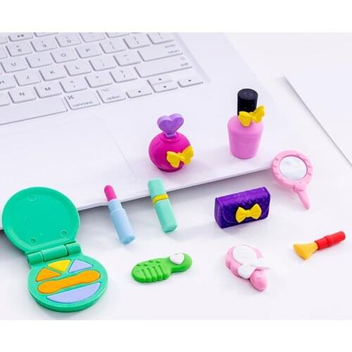 Cute Eraser 10 Sets Korean Kawaii Pencil Eraser Novelty Student Stationery Creative Kawaii School Supplies Gift for Kids Girl