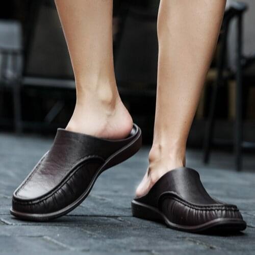 JUMPMORE Men EVA Slippers Slip On Casual Walking Shoes Men Half Shoes Comfortable Soft Loafer Size 40- 45