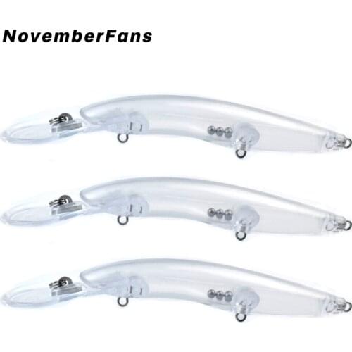 NovemberFans 10pcs/lot Deep Crank Unpainted Minnow Fishing Lures 16cm 20g Blank Jerkbait Floating Wobbler Bait Fishing Tackle