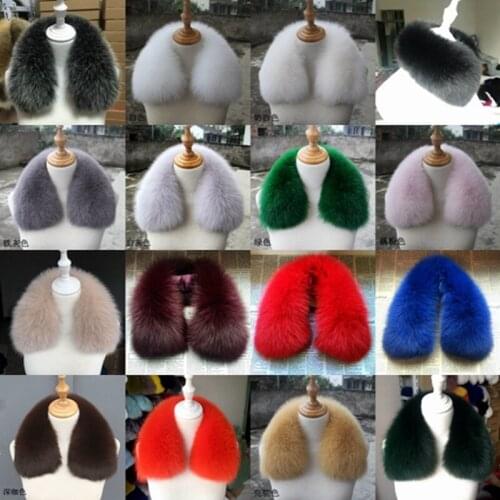 2021 New Fashion Natural Fox Fur Collar For Winter Coat Women And Men Genuine Fox Fur Scarves For Jackets Natural Fur Accessory