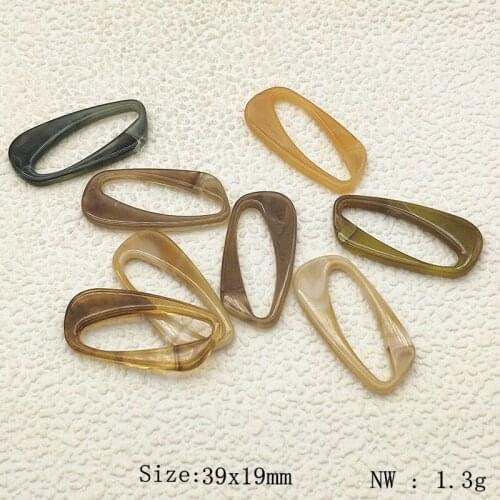 New arrival! Random Mix color 39x19mm 50pcs Acrylic Oval-shape Charm for earrings,Earring parts,jewelry findings