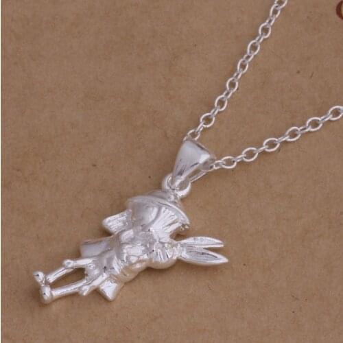 Wholesale High quality silver plated Fashion jewelry chains necklace pendant WN-035