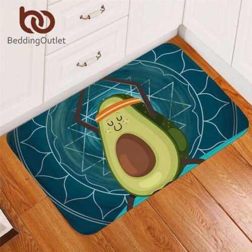 BeddingOutlet Cartoon Area Rug Avocado Doormat for Living Yoga Printing Carpet Mandala Green tapete Outdoor hot sale 50x80cm