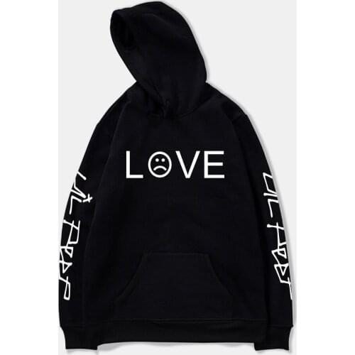 Lil Peep LOVE Sweatshirt Men Women Casual Pullover Hip Hop Lil Peep Rapper Hoodies Sad Face Boys Fashionable high quality Hoody