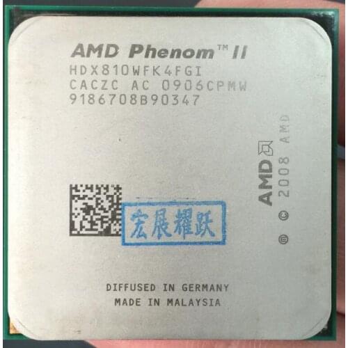 AMD Phenom II X4 810 - HDX810WFK4FGI Quad-Core AM3 938 CPU 100% working properly Desktop Processor