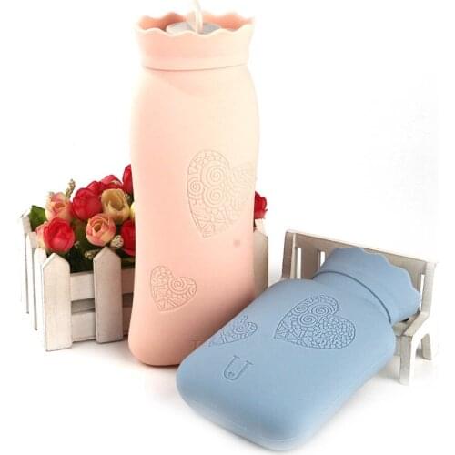 Rubber Short Long Microwave Heating Hot Water Bottle Heat Hand Warmers Bag With Knitted Cover For Winter Keep Hand Warm