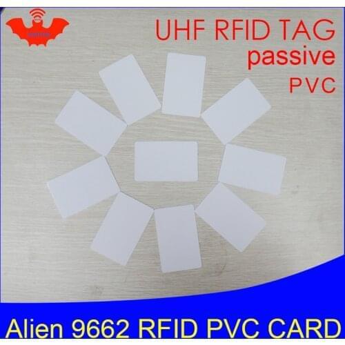 RFID tag UHF PVC card Alien 9662 EPC6C 915mhz 868mhz 860-960MHZ Higgs3 85.7*54*0.8mm long distance smart card passive RFID tags