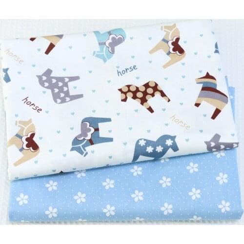 DIY Horse Bear Pattern Twill Cotton Fabric Bundle Sewing Quilt fabric Crafts for Handmade Sheet Pillowcase Curtain Tablecloth