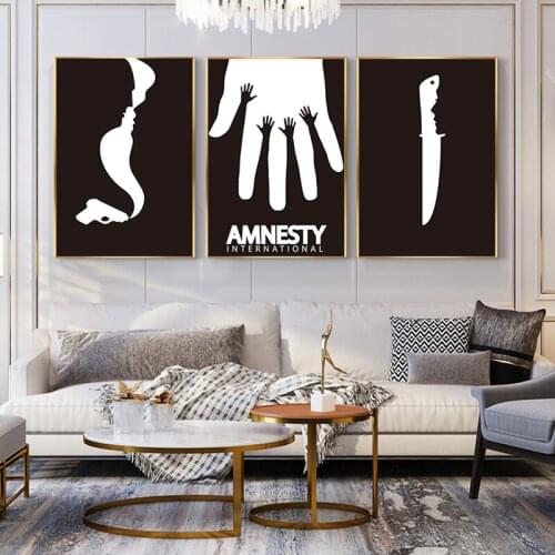 Nordic Abstract Amnesty Gun Knife Canvas Painting Prints Poster Home Decoration Wall Art Picture For Living Room Free Shipping