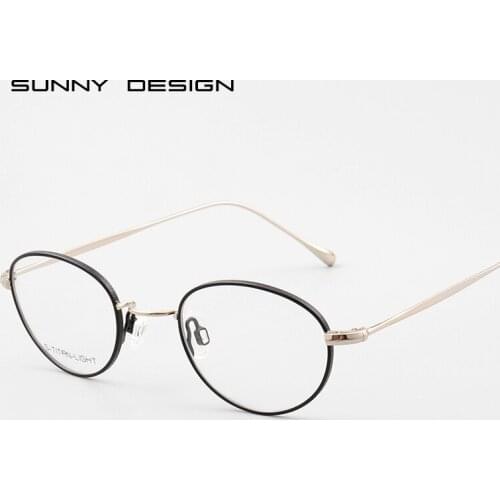 SUNNY spot wholesale new Ultralight fashion round metal stainless steel frame titanium glasses glasses mens womens frame